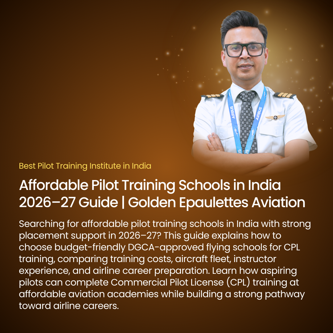 Affordable Pilot Training Schools in India 2026–27 Guide | Golden Epaulettes Aviation
